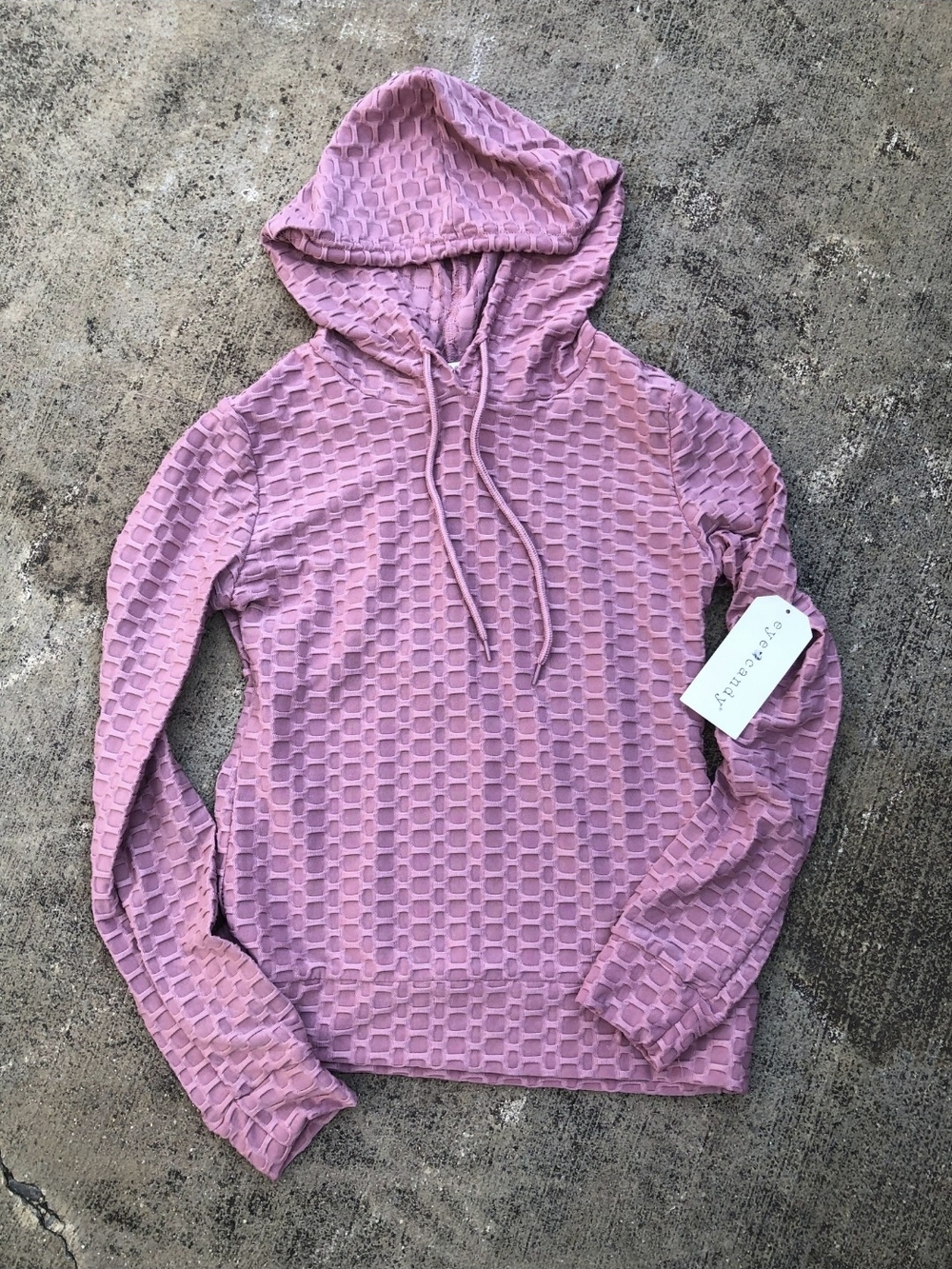 New Women’s Mauve Pink Eye Candy Hooded Lightweight Jacket Shirt, size Small